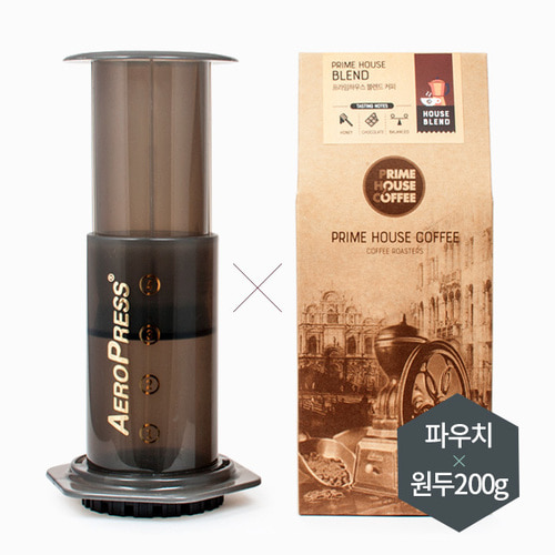 카페프라임[Aerobie] 에어로프레스 (AEROPRESS) 커피메이커 (파우치 포함) + 오리지널 하우스블렌드 원두커피 200g