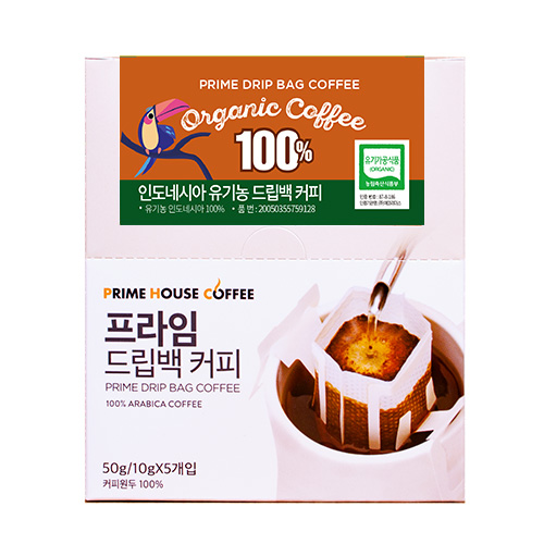 카페프라임유기농 인도네시아 드립백 커피 10g X 5개입 / 드립커피